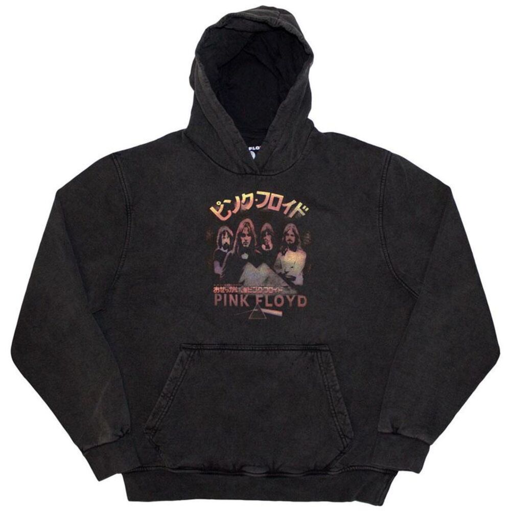 Pink Floyd Unisex Adult Japan Poster Pull Over Hoodie / Charcoal Grey
